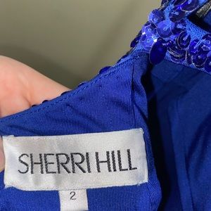 Short Blue, beaded Sherri Hill dress- size 2